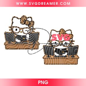 Hello Kitty Programmer PNG, Cute Office Hello Kitty Clipart PNG