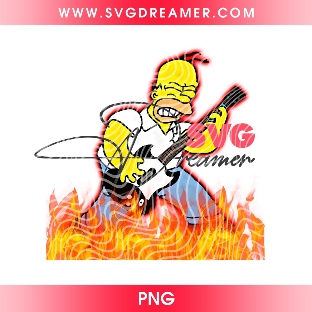 Homer Simpson Playing Guitar PNG 4 Homer Simpson Playing Guitar PNG
