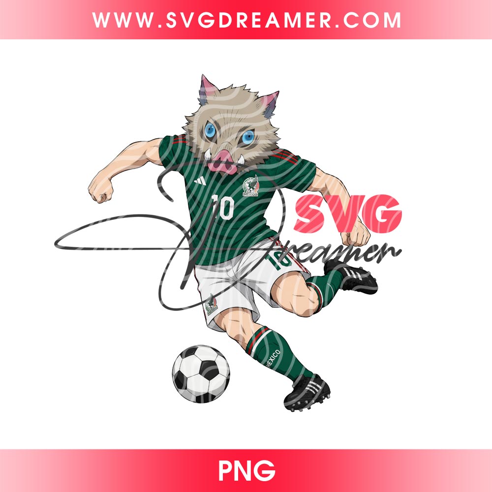 Bundle Demon Slayer Fan Mexico Soccer PNG, Anime Mexico World Cup 2026 PNG Bundle 5 Inosuke Hashibira Mexico Soccer PNG 2