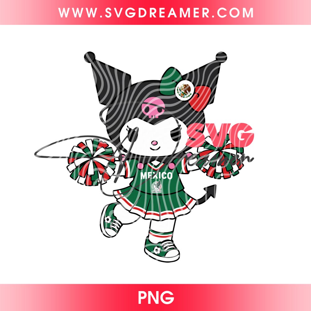 Kuromi Cheerleader Mexico Soccer PNG, Mexican FIFA World Cup 2026 Sanrio Kuromi PNG 2 Kuromi Cheerleader Mexico Soccer PNG, Mexican FIFA World Cup 2026 Sanrio Kuromi PNG