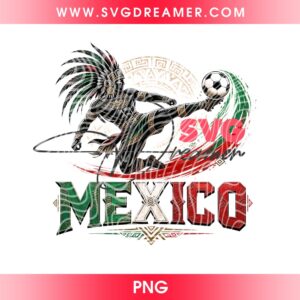 Mexico Aztec Warrior Soccer PNG, FIFA World Cup 2026 Mexico Soccer PNG Digital Design