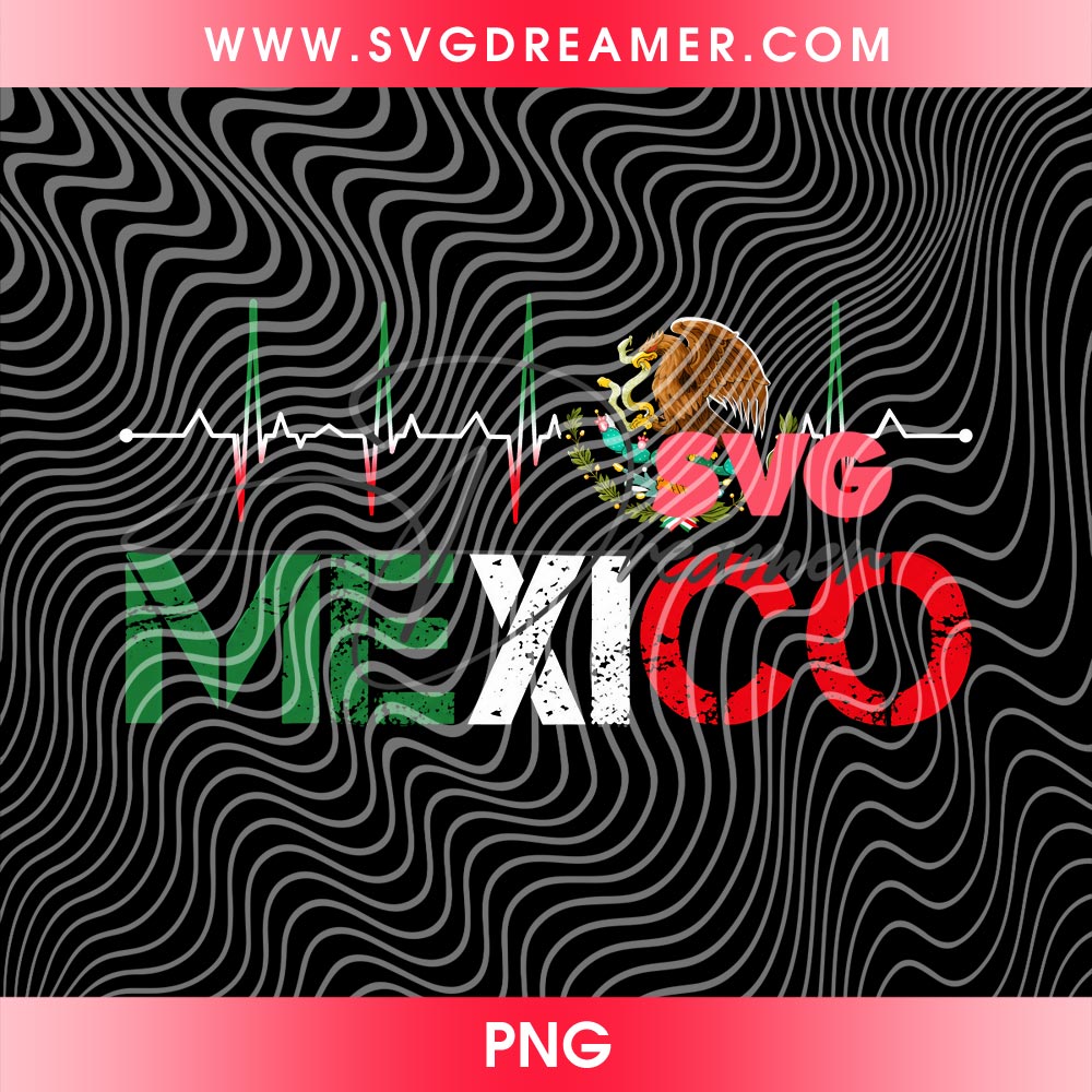 Mexico Flag Heartbeat Graphic Design PNG, Viva México Digital PNG 2 Mexico Flag Heartbeat Graphic Design PNG, Viva México Digital PNG