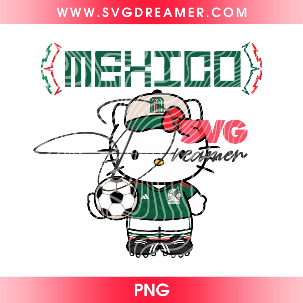 Mexico Hello Kitty PNG Design, Hello Kitty Mexico Soccer Fifa World Cup 2026 PNG File 2 Mexico Hello Kitty PNG Design, Hello Kitty Mexico Soccer Fifa World Cup 2026 PNG File