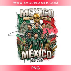 Mexico Soccer 2026 World Champions PNG, FIFA World Cup 2026 Mexico Team PNG Design