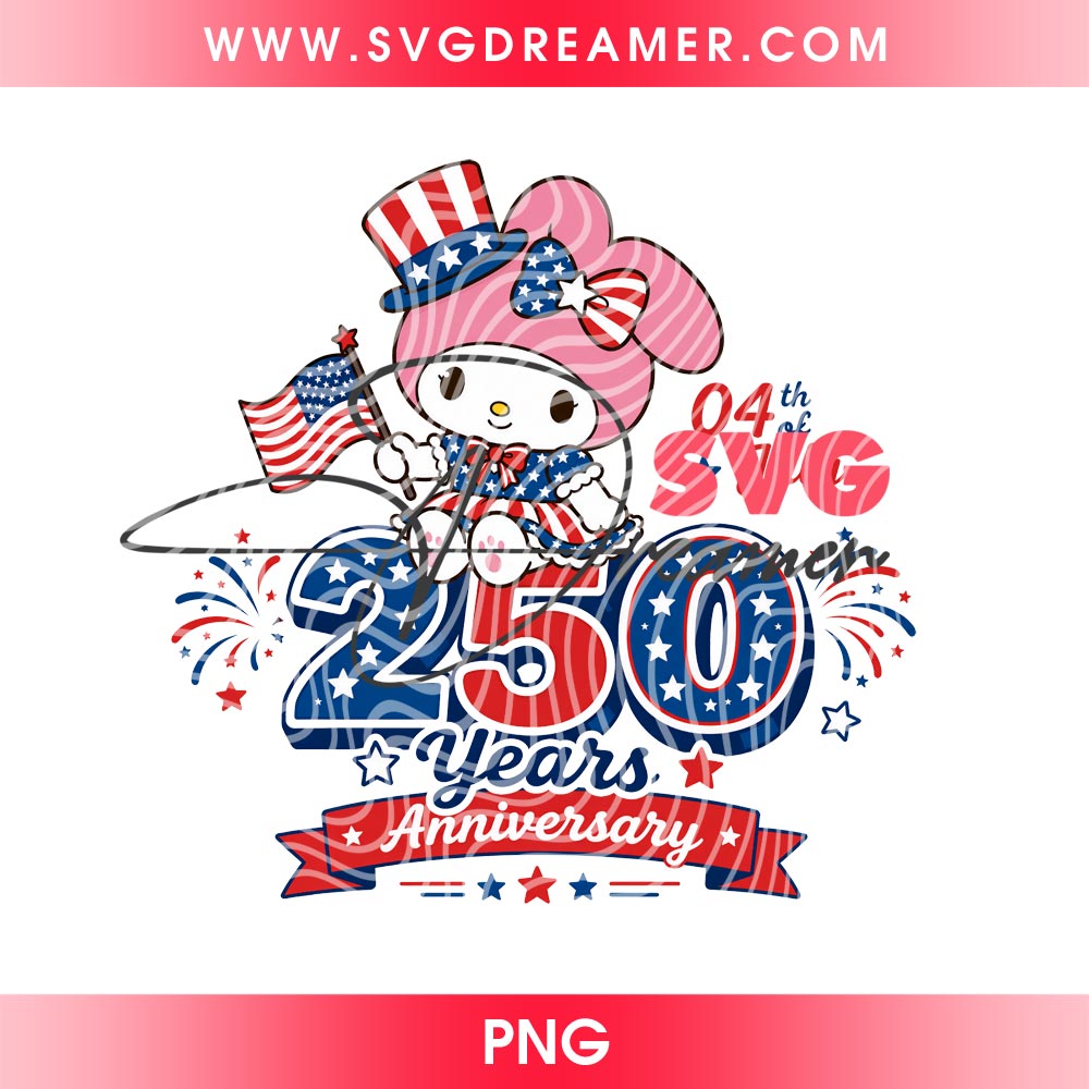 My Melody Celebrating 4th of July PNG, My Melody 250 Years Anniversary USA PNG 2 My Melody Celebrating 4th of July PNG My Melody 250 Years Anniversary USA PNG 1