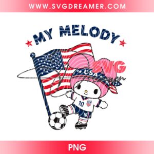 My Melody Fan USA Soccer PNG, FIFA World Cup 2026 America Sanrio My Melody PNG