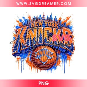 NBA Finals 2026 New York Knicks Basketball PNG File, NYC Skyline Fan Art PNG Design