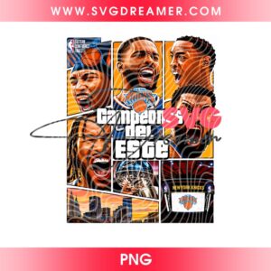 NY Knicks GTA Style PNG Digital File, Jalen Brunson Campeones del Este PNG Shirt Design, Eastern Conference Champions 2026 PNG Design