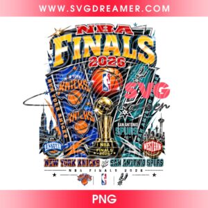 NY Knicks VS SA Spurs PNG Design, NBA Finals 2026 Basketball Champions PNG Shirt Design