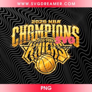 New York Knicks Champions Gold Logo PNG, NBA Finals 2026 NY Knicks Halftone Design PNG