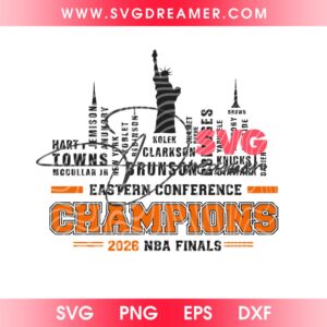 New York Knicks Eastern Conference Champs 2026 PNG SVG, New York Knicks NBA Finals SVG PNG, New York Knicks Basketball Skyline Shirt Design SVG