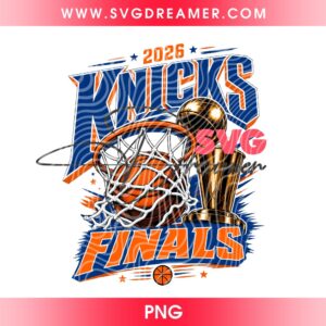 New York Knicks Finals 2026 PNG, Basketball Championship Trophy Clipart PNG, NBA Playoff Victory Graphic Design