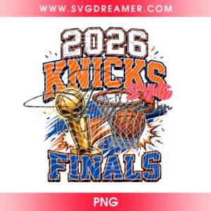 New York Knicks Skyline Basketball PNG Design, New York Knicks 2026 NBA Shirt Design PNG File