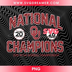 Oklahoma Sooners 2026 National Champions PNG, 2026 NCAA Baseball National Champions PNG, OU Sooners Baseball Design PNG
