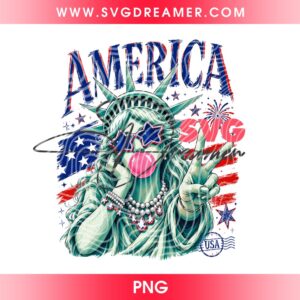 Original Patriotic Liberty Girl Design PNG, America Fourth of July Shirt Design PNG, USA Flag Vintage Independence PNG