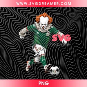 Pennywise Mexico Soccer Player PNG, Horror Movie Killers Mexico Soccer FIFA World Cup 2026 PNG