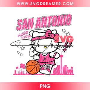 Pink Hello Kitty San Antonio Spurs PNG, Hello Kitty Go Spurs Go 2026 PNG