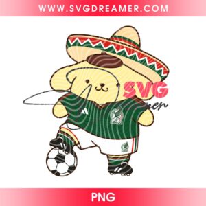 Pompompurin Mexico Soccer 2026 PNG, FIFA World Cup 2026 Sanrio Cartoon Character Mexico PNG