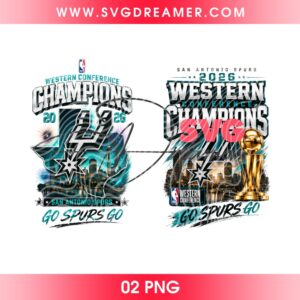 San Antonio Spurs 2026 Western Conference Champions Shirt Design PNG, Spurs Basketball Champions NBA 2026 Finals PNG, Go Spurs Go PNG