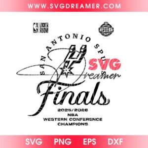 San Antonio Spurs NBA Finals 2025 2026 SVG PNG, Western Conference Spurs Champions 2026 SVG PNG Design 1