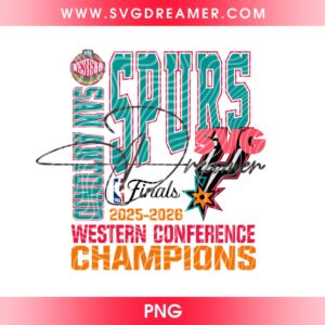 San Antonio Spurs Western Conference Champions 2025 2026 PNG, NBA Finals Spurs Basketball PNG, 2026 Western Conference Shirt Design PNG