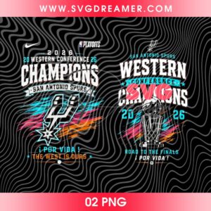 San Antonio Spurs Western Conference Champions 2026 PNG Design, Spurs Road To The Finals Por Vida PNG