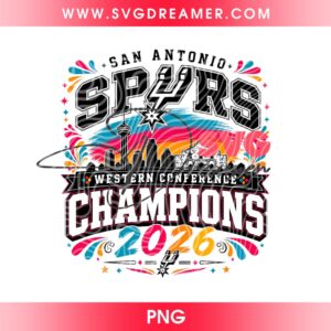 Spurs Champions 2026 PNG, San Antonio Spurs Western Conference Champions 2026 Design PNG File