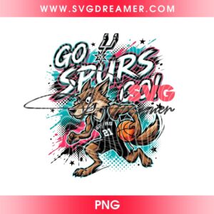 Spurs Coyote Mascot Go Spurs Go PNG, San Antonio Spurs Coyote 2026 PNG, Spurs NBA Finals Champs PNG 1