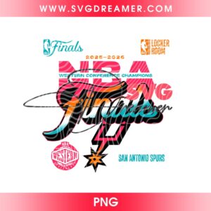 Spurs NBA Finals PNG, San Antonio 2026 Basketball Champions PNG, Western Conference Champs 2026 Spurs PNG Design