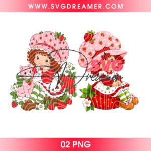 Strawberry Shortcake Cartoon Design PNG