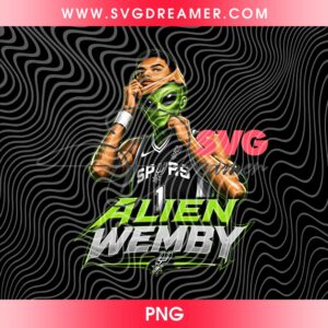 Victor Wembanyama The Alien San Antonio Spurs PNG, Wemby Alien Basketball PNG, NBA Finals Spurs 2026 Wembanyama PNG