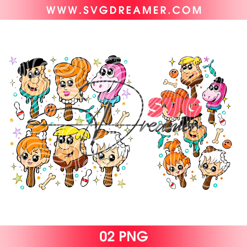 The Flintstones Characters Ice Cream PNG, Flintstones Popsicle PNG Design 2 The Flintstones Characters Ice Cream PNG, Flintstones Popsicle PNG Design