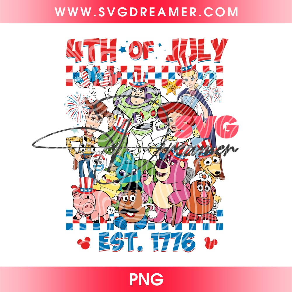 Toy And Friends 4th Of July PNG Design, Toy Story 5 Independence Day PNG, 4th Of July Est 1776 PNG 1 Toy And Friends 4th Of July PNG Design, Toy Story 5 Independence Day PNG, 4th Of July Est 1776 PNG