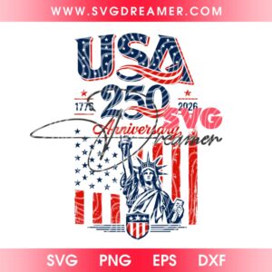 USA 250th Anniversary 1776 2026 SVG PNG, Independence Day 4th of July 2026 SVG PNG