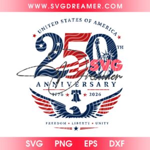 USA 250th Anniversary Shirt Design SVG PNG, Semiquincentennial 1776-2026 SVG, 4th of July 2026 PNG SVG