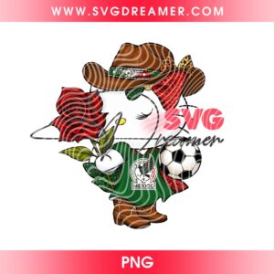 Western Hello Kitty Mexico Soccer Fan PNG, Mexican Style FIFA World Cup 2026 Hello Kitty PNG