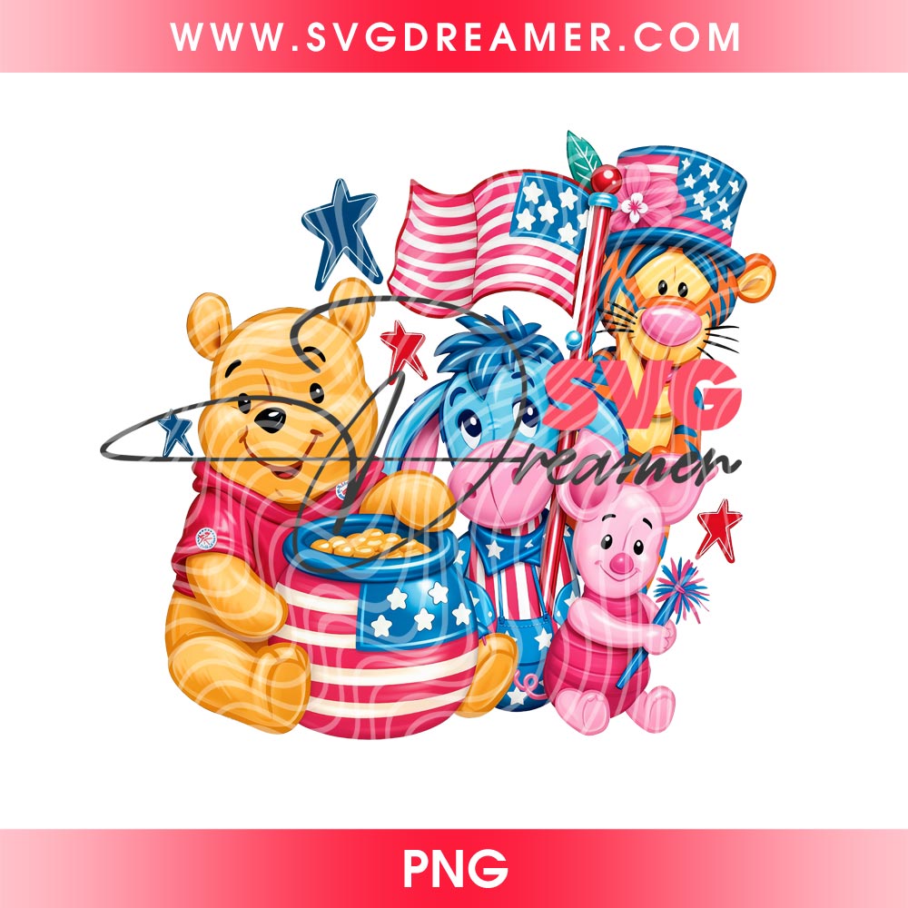 Winnie The Pooh America 250th Years PNG, Disney Pooh Bear Friends Independence Day 04th of July PNG 1 Winnie The Pooh America 250th Years PNG, Disney Pooh Bear Friends Independence Day 04th of July PNG