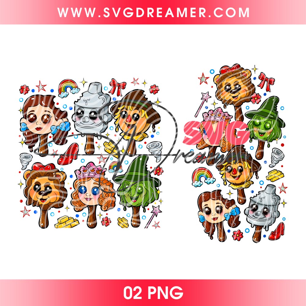 Wizard of Oz Ice Cream Cone PNG, Cute Chibi Characters Candy Popsicle PNG 2 Wizard of Oz Ice Cream Cone PNG, Cute Chibi Characters Candy Popsicle PNG