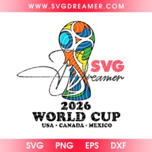 World Cup 2026 Soccer Trophy Clipart Colorful Sports Graphic Digital Download PNG SVG