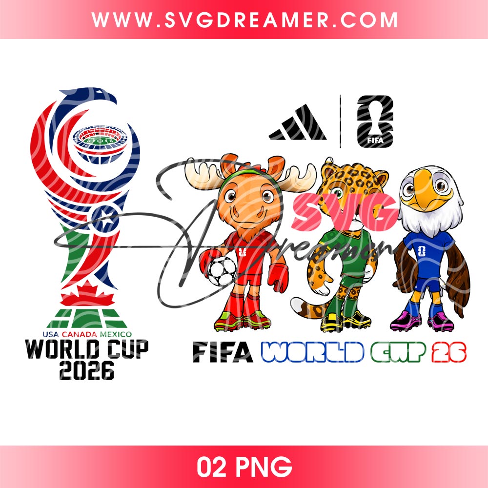 World Cup 2026 USA Canada Mexico Mascot PNG Design, USA Canada Mexico Soccer Trophy PNG Files, FIFA World Cup 2026 Shirt Design PNG 2 World Cup 2026 USA Canada Mexico Mascot PNG Design, USA Canada Mexico Soccer Trophy PNG Files, FIFA World Cup 2026 Shirt Design PNG