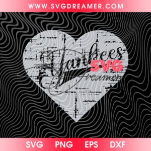 Yankees Heart SVG PNG Files