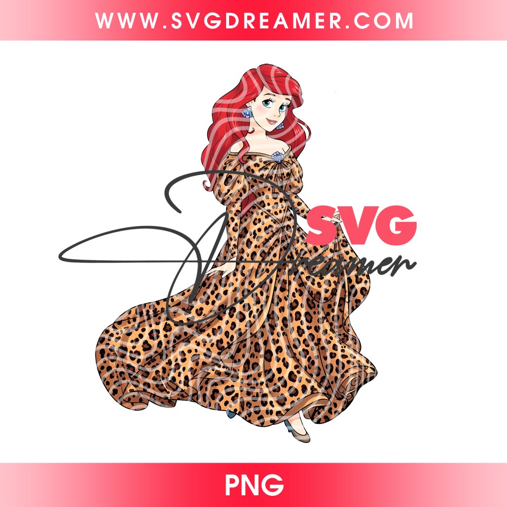 Ariel Princess Wearing Leopard Outfits PNG 2 Ariel Princess Wearing Leopard Outfits PNG