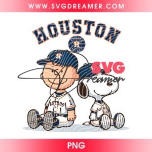 Astros Snoopy And Charlie Brown PNG, Peanuts Cartoon Houston Astros Baseball PNG
