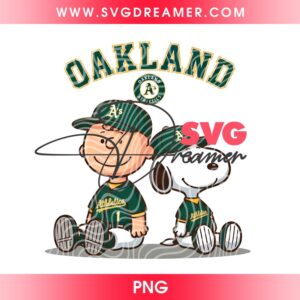 Athletics MLB Snoopy And Charlie Brown PNG, Peanuts Cartoon Oakland Athletics Baseball PNG