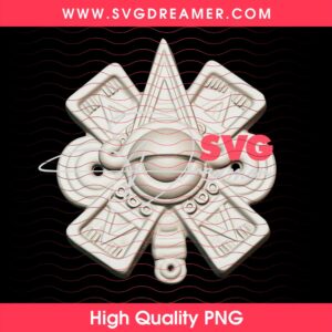 Aztec Eye Symbol PNG, Mayan Tribal Ornament PNG, Ancient Geometric Pendant PNG