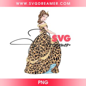 Belle Princess Wearing Leopard Outfits PNG