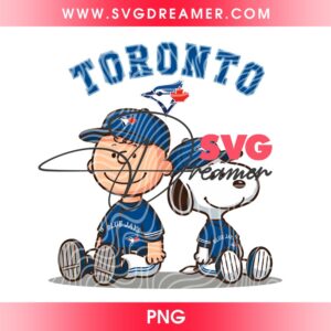 Blue Jays MLB Snoopy And Charlie Brown PNG, Peanuts Cartoon Toronto Baseball PNG
