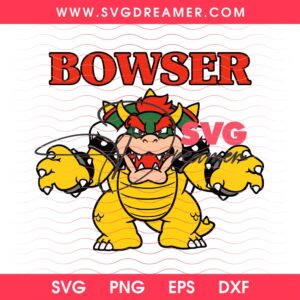 Bowser SVG PNG, Super Mario Character PNG SVG