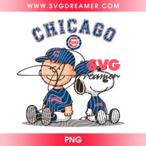 Cubs MLB Snoopy And Charlie Brown PNG, Peanuts Cartoon Chicago Cubs Baseball PNG