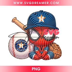 Cute Spiderman Houston Astros Baseball PNG